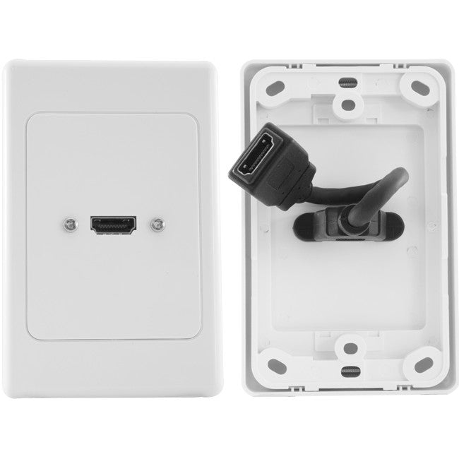 HDMI SINGLE WALL PLATE WITH FLEXIBLE REAR SOCKET HDMI SINGLE WALL PLATE WITH FLEXIBLE REAR SOCKET